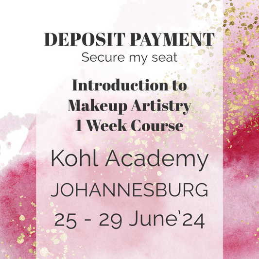 DEPOSIT PAYMENT 1 Week Makeup Artistry Intro Course Johannesburg