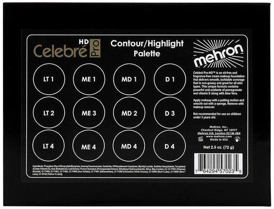 Mehron Celebré Pro-HD Cream Foundation 12 Colour Highlight/Contour